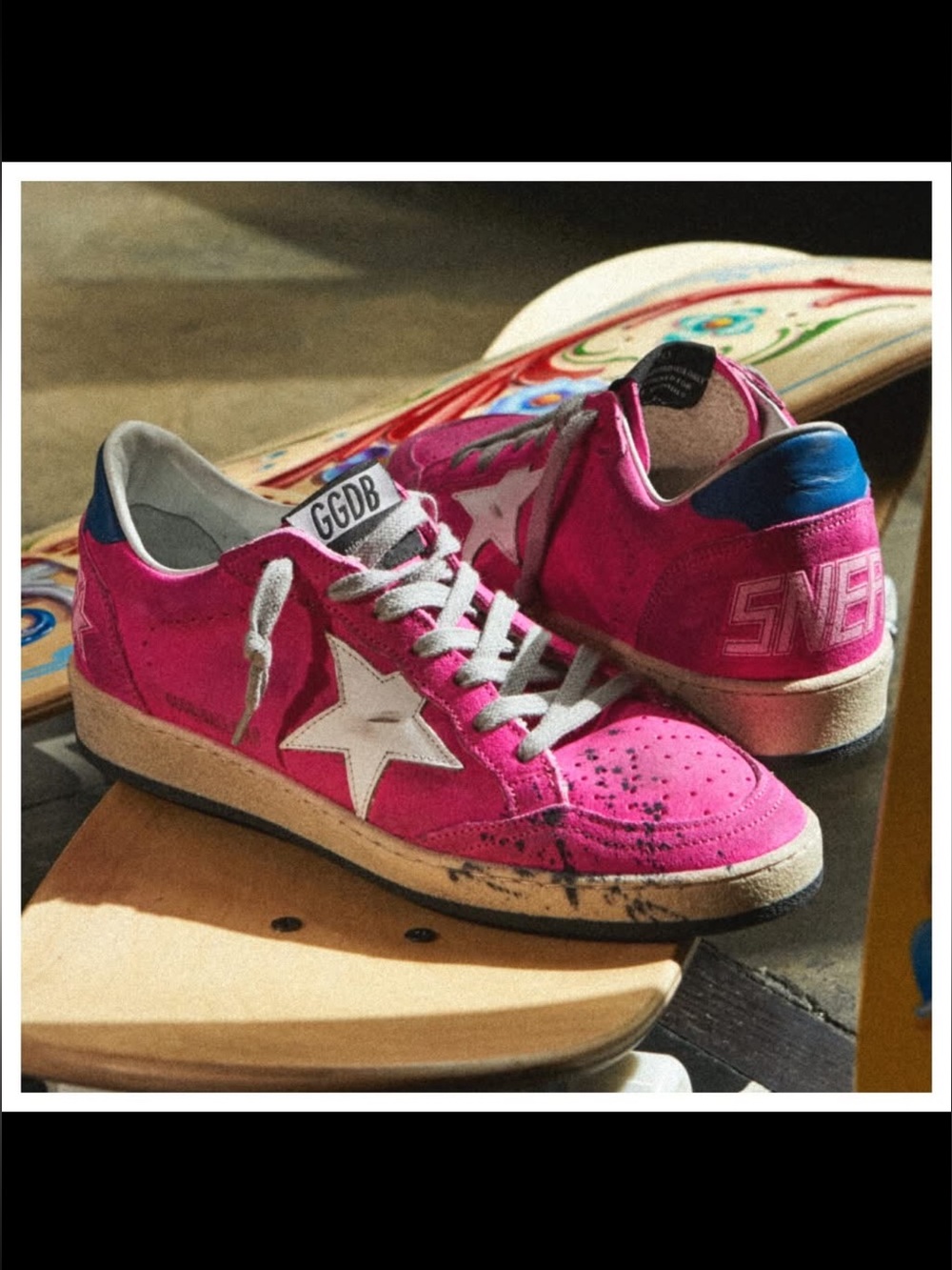 Golden Goose Ball Star Fuchsia Pink Suede Sneakers - Limited Edition